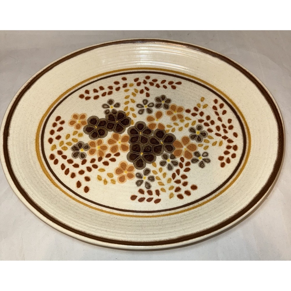 FRANCISCAN TOFFEE Earthware LARGE SERVING PLATTER - 14" X 11.5" Retro 70s EUC